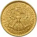 Darstellung auf Gedenk-Gold-Münzen aus der Zwischenkriegszeit