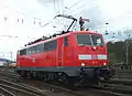 111 111 im verkehrsroten Anstrich im DB Museum in Koblenz-Lützel