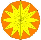 12 gleichseitige Dreieckeund 24 gleichschenklige Dreiecke