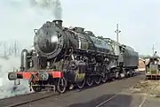 Kohlegefeuerte 141 R 420 in Gray: ohne Windleitbleche, Rauchkammertür mit Handrad (1982)