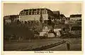 Altes Schloss (links), neues Schloss (mittig), Basilika  (rechts hinten) im Jahr 1913