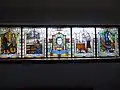 Glasfenster in der röm.-kath. Kirche (vier Stationen im Leben der Mária Magdolna Bódi)