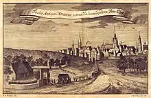 Leichnamsprozession aus Hannover heraus; Kupferstich um 1740
