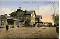 Der Bahnhof in Limbach auf einer historischen Postkarte von 1914