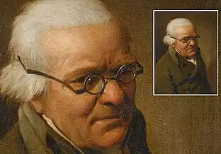 Nach 1810 Frankreich, horizontale Knickstangenbrille mit runden Gläsern und X-Steg