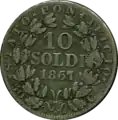 10 Soldi (50 Centesimi) Vatikan Silber 1867, Raugewicht 2,50 g = 2,25 g Feinsilber = 100 Soldi entsprechen 5 Lire