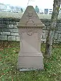 Grabstein Pfarrer Andreas Göggel. (* ??; † 4. Feb. 1870)