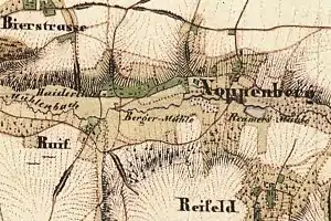 Die Berger Mühle auf der Urkarte von 1846