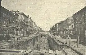 Bau der U-Bahn Linie M1Budapest-TerézvárosTheresienstadt(heute noch in Betrieb),1896