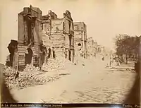 Beim britischen Beschuss 1882 zerstörte Gebäude am Place des Consuls in Alexandria