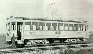 Versuchsform nach Art der Dreiecksbü­gel bei der Wiener Lokalbahn (1906)