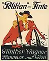 Plakat für Pelikan-Tinte von Siegmund von Suchodolski um 1909