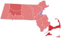 Karte der Ergebnisse nach County