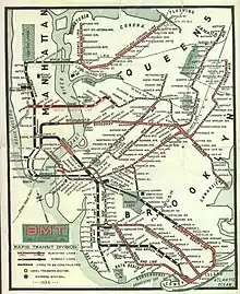 Typische Karte der BMT, 1924