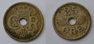 25 Øre 1926 Vor- und Rückseite