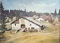Jurahöfe bei Les Cerlatez NE; ca. 1935. Oel auf Leinwand; Format 85 × 60 cm.