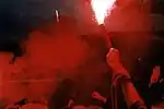 1998: Hannover 96 gegen Tennis Borussia Berlin – bengalisches Feuer im Niedersachsenstadion