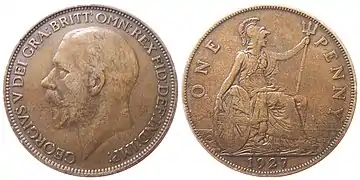1 Penny 1927King George V