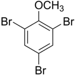 Strukturformel von 2,4,6-Tribromoanisol