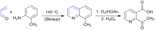 Synthese von 2-Acetylnicotinsäure aus 8-Methylchinolin