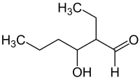 Strukturformel von 2-Ethyl-3-hydroxyhexanal V2