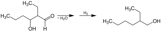 Umsetzung von 2-Ethyl-3-hydroxyhexanal zum 2-Ethylhexanol