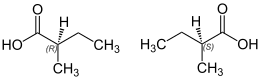 Strukturformel von 2-Methylbuttersäure