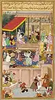 Humayun wieder mit Frau und Kind vereint. 1545. Madhu, Porträts von Narsingh.