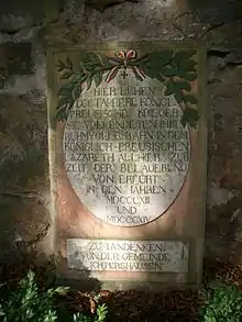 Inschrift auf dem Denkmal Preußengrab