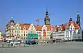 Residenzschloss und Kanzleihaus vor der Bebauung der weiteren Baulücken (2008)