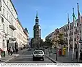 Bad Schandau: Führung der B 172 über den Marktplatz, Blick in Fahrtrichtung Schmilka (Aufnahme 2008)