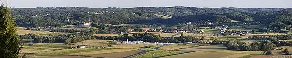 Blick vom Jennersdorfer  Tafelberg auf Sankt Martin