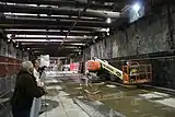 Baustelle auf Gleishöhe, gesehen in südliche Richtung, Mai 2011