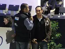 Nicolas Andréani (rechts) im Interview, Dezember 2011