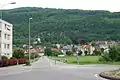 Blick auf Dorf und Kirche