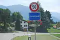 Ortseingang von Gommiswald, vom Ricken her kommend