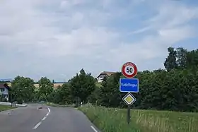 Ortseingang von Radelfingen aus südlicher Richtung