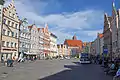 Blick von der Bushalte-stelle Altstadt zur Heilig-Geist-Kirche