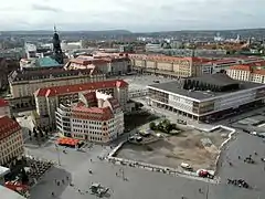 Blick von der Frauenkirche über den wiederentstehenden Neumarkt und Altmarkt, 2012