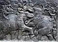 Der König kämpft auf dem Rücken eines Elefanten gegen Khun Sam Chon, den Herrscher von Muang Chot