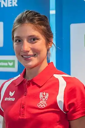 Lisa Perterer bei der Einkleidung zu denOlympischen Sommerspielen 2016