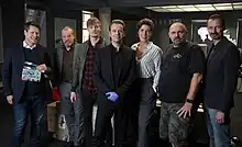 v. l. n. r.: Produzent Sam Davis, die Darsteller Paul Faßnacht, Helgi Schmid, Matthias Matschke und Julia Bremermann, Regisseur Thomas Jahn sowie der verantwortliche ZDF-Redakteur Matthias Pfeifer