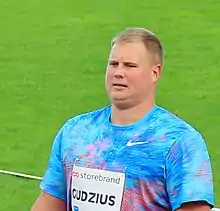 Andrius Gudžius landete mit 55,80 m auf dem letzten Platz seiner Qualifikationsgruppe – seine große Zeit sollte noch kommen
