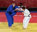 Bronzemedaillenmatch: Romain Valadier-Picard gegen Oleh Veredyba (links)