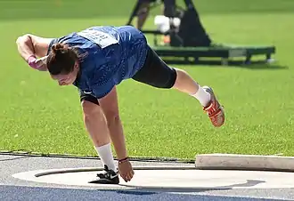 Titelverteidigerin Paulina Guba – ausgeschieden mit 16,66 m