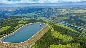 Ober- und Unterbecken des Pumpspeicherkraftwerks Rönkhausen 2019