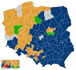Mehrheiten bei der Wahl zum Senat:﻿PiS﻿PO﻿PSL﻿SLD﻿Unabhängige