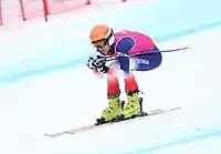 Uglješa Pantelić beim Super-G-Wettbewerb