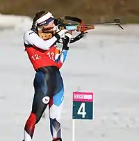 Kateřina Pavlů beim Single-Mixed-Wettbewerb