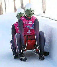 Kaspars Rinks und Ardis Liepiņš beim Doppelsitzer-Wettbewerb